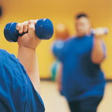 FE Heavy person working out