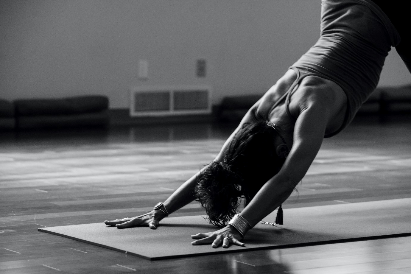 Woman in a Downward-Facing Dog Position